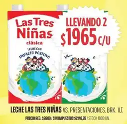 Supermercados Vea Las tres niñas leche vs. presentaciones, brk. oferta