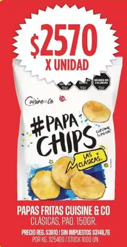 Supermercados Vea Cuisine & Co papas fritas clásicas, paq. oferta