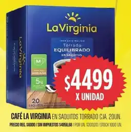 Supermercados Vea La virginia café en saquitos torrado cja. oferta