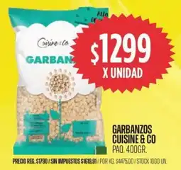 Supermercados Vea Cuisine & Co garbanzos paq. oferta