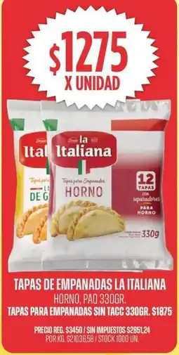 Supermercados Vea La italiana tapas de empanadas horno, paq oferta