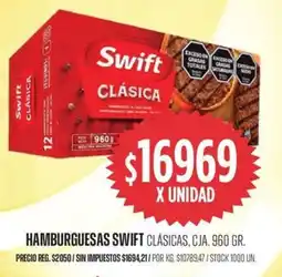 Supermercados Vea Swift hamburguesas clásicas, cja. oferta