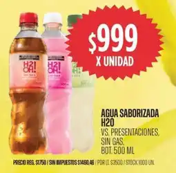 Supermercados Vea H20 agua saborizada vs. presentaciones, sin gas, bot. oferta