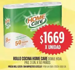 Supermercados Vea Home care rollo cocina doble hoja, paq. oferta