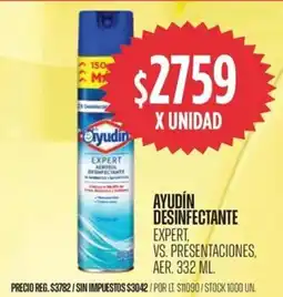 Supermercados Vea Ayudín desinfectante expert, vs. presentaciones, aer. oferta