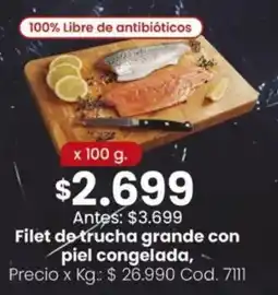 Coto Filet de trucha grande con piel congelada oferta