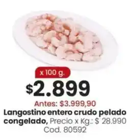 Coto Langostino entero crudo pelado congelado oferta