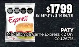 Diarco Paty medallón de carne express oferta