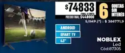 Diarco Noblex led smart tv 43" oferta