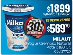 Diarco Milaut yogur cremoso natural pote oferta