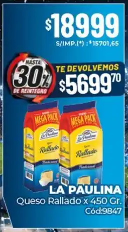 Diarco La paulina queso rallado oferta