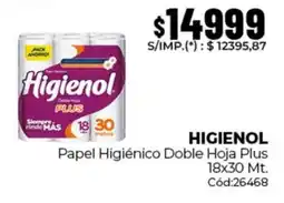 Diarco Higienol papel higiénico doble hoja plus oferta