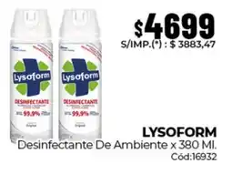 Diarco Lysoform desinfectante de ambiente oferta