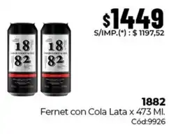 Diarco 1882 fernet con cola lata oferta