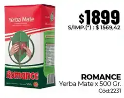 Diarco Romance yerba mate oferta