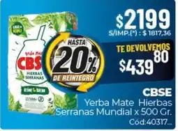 Diarco Cbsé yerba mate hierbas serranas mundial oferta