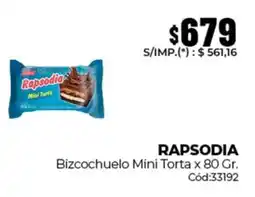 Diarco Rapsodia bizcochuelo mini torta oferta