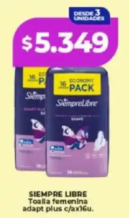 Supermayorista Vital Siempre libre toalla femenina adapt plus oferta