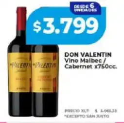Supermayorista Vital Don valentin vino malbec/ cabernet oferta