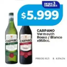 Supermayorista Vital Carpano vermouth rosso / blanco oferta