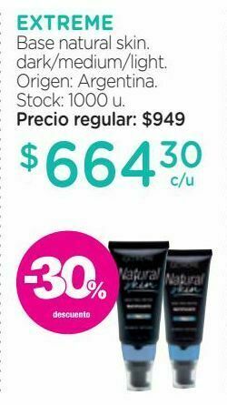 Farmacity Base natural skin. oferta