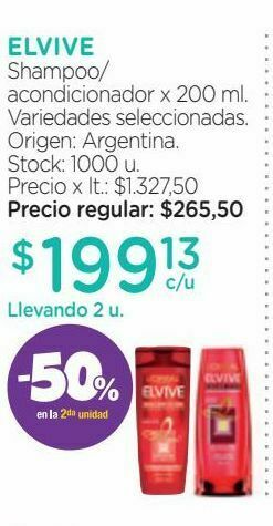 Farmacity Shampoo/ acondicionador x 200 ml oferta