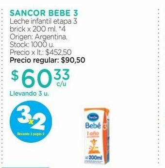 Farmacity Leche infantil etapa 3 brick x 200 ml oferta