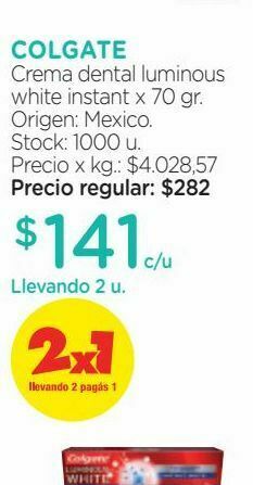 Farmacity Crema dental luminous white instant x 70 gr oferta