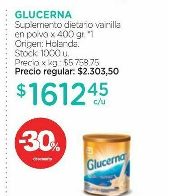 Farmacity Suplemento nutricional vainilla lata x 400 grs oferta