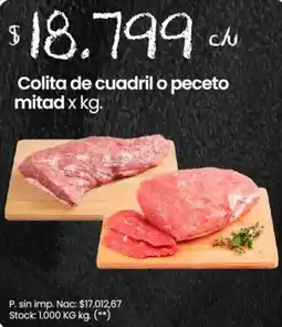 Changomas Colita de cuadril o peceto mitad oferta
