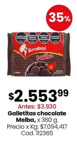 Coto Melba galletitas chocolate oferta