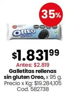 Coto Oreo Galletitas rellenas sin gluten oferta