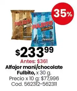 Coto Fulbito alfajor maní/chocolate oferta