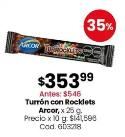 Coto Arcor turrón con rocklets oferta