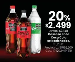 Coto Coca cola gaseosa línea seleccionadas, oferta
