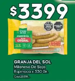 Diarco Granja del sol milanesa de soja espinaca oferta