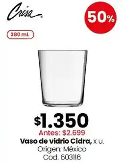 Coto Cidra Vaso de vidrio oferta