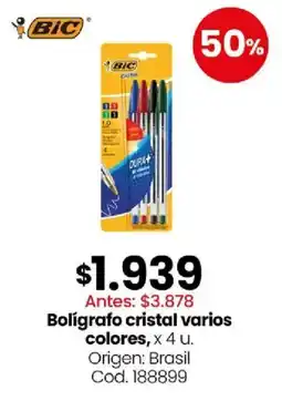 Coto Bolígrafo cristal varios colores oferta