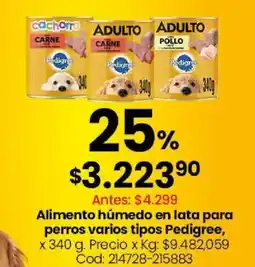 Coto Pedigree alimento húmedo en lata para perros varios tipos oferta