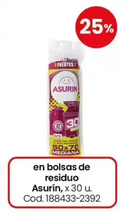 Coto Asurín en bolsas de residuo oferta