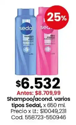 Coto Sedal shampoo/acond. varios tipos oferta