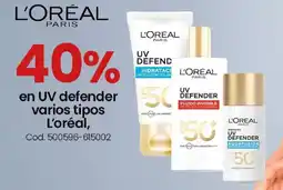 Coto L'oréal en uv defender 5 defender varios tipos oferta