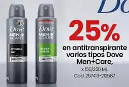 Coto Dove men+care en antitranspirante varios tipos oferta
