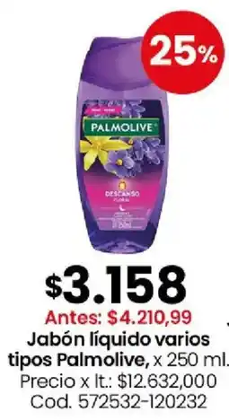 Coto Palmolive jabón líquido varios tipos oferta