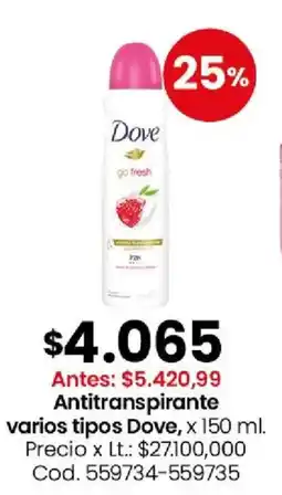 Coto Dove antitranspirante varios tipos oferta