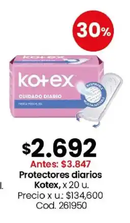 Coto Kotex protectores diarios oferta