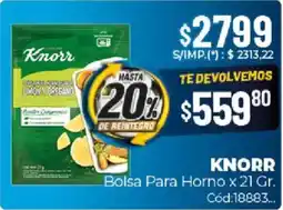 Diarco Knorr bolsa para horno oferta