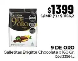 Diarco 9 de oro galletitas brigitte chocolate oferta