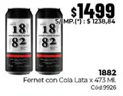 Diarco 1882 fernet con cola lata oferta