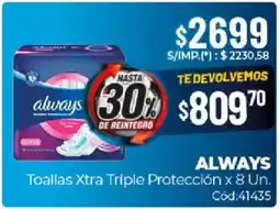 Diarco Always toallas xtra triple protección oferta